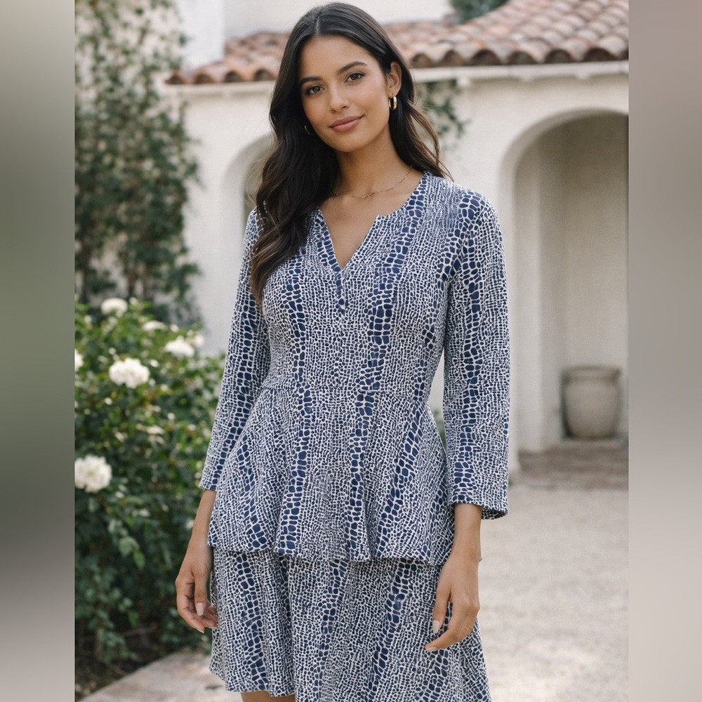 NWT Tyler Boe printed peplum dress size small
